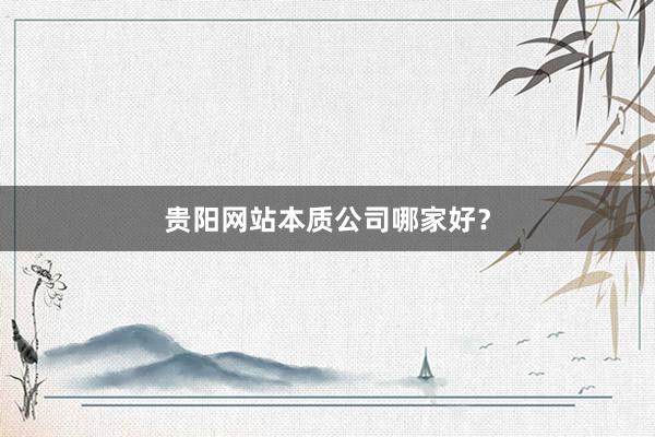 贵阳网站本质公司哪家好?